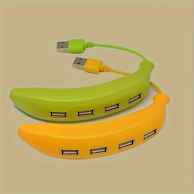 [Portable USB Hub] Banana-Shaped 4-Port USB 2.0 Hub - Portable & User-Friendly Expansion for All Your Devices Green — image 3