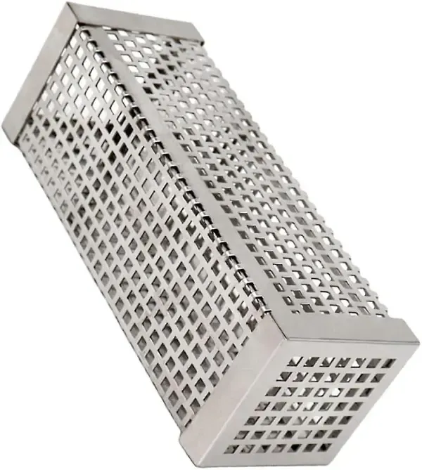 Stainless Steel Pellet Smoker Tube, BBQ Wood Chip Smoker Box for Hot and Cold Smoking on Gas and Electric Grills, Silver, 15 cm