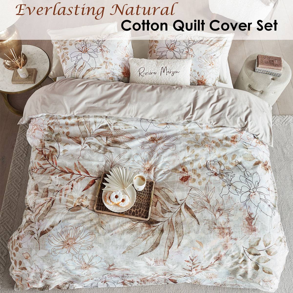 Riviera Maison Everlasting Natural Cotton Quilt Cover Set Queen — image 2