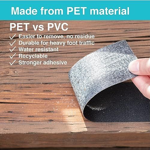 4"x32" Anti Slip Traction Treads 10 Pack, with Glow in Dark Stripe, Best Grip Tape Grit Non Slip, Outdoor Non Skid Tape, High Traction Friction Abrasive — image 2