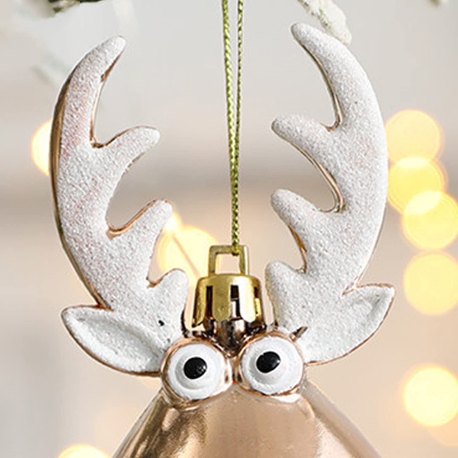 2pc Reindeer Ornament, For Hanging on a Tree or Crystal with Copper Accent and Print Face, Part of the Joyful Ornaments Collection — image 4