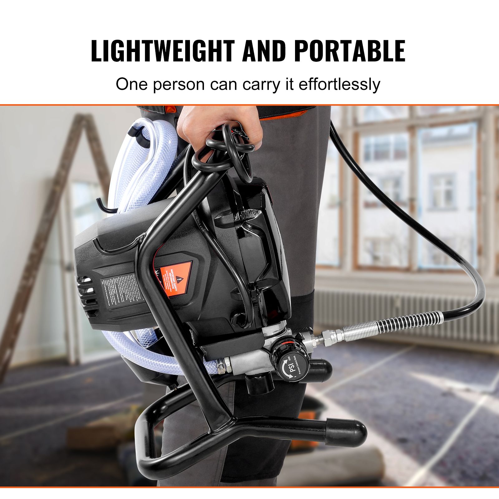 Stand Airless Paint Sprayer, 750W 3000PSI High Efficiency Electric Airless Sprayer, Fine And Even Painting Effect, Handheld Paint Sprayers for Home โ image 6