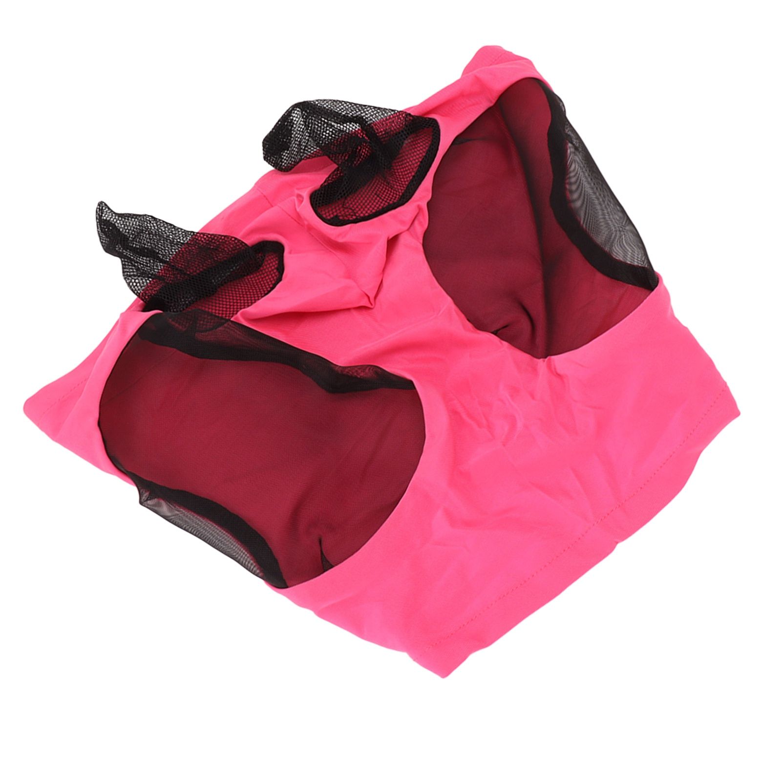 Horse Mesh Fly Mask Breathable Elastic Horse Face Mask with Ears Protection Riding Equestrian Equipment Rose Red — image 6