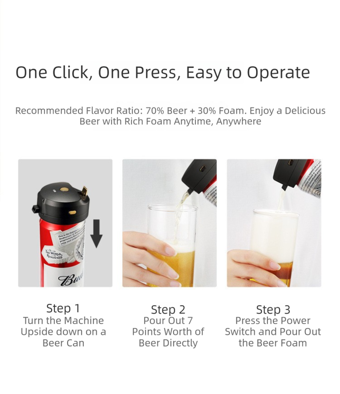 Portable Ultrasonic Beer Foam Maker - Clip-On Canned Beer Dispenser for Creamy Head - Battery Operated Bar Accessory — image 3
