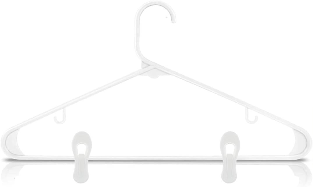 20 Pcs Multi-Purpose Clips for Hangers, White Clothes Hanger Clips, Standard Plastic Hanger โ image 3