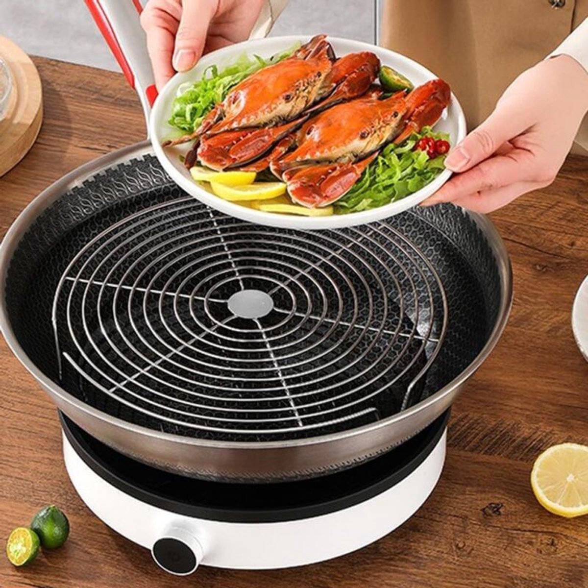 Oven Rack - Steam Rack - Stainless Steel - Microwave Rack - Round - Grill Cooling Rack - Multifunctional Cooking Steam Stand - Microwave Rack Round - Oven Rack — image 4