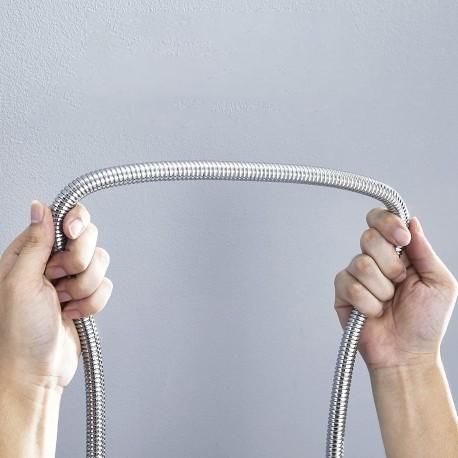 3 m Stainless Steel Shower Hose, Flexible Bathroom Hose with 300 x 2 cm Overall Size, Hot and Cold Water Use, Chrome Finish — image 3