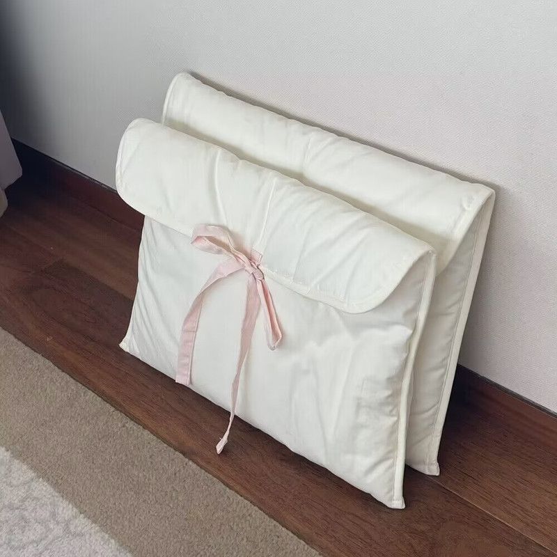 1PC Ballet Pink Bow Quilted Laptop & Tablet Sleeve – Fits 13–14 inch – White — image 2