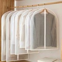 10x Transparent Garment Bags 60 × 100cm Dustproof Suit Coat Cover Storage