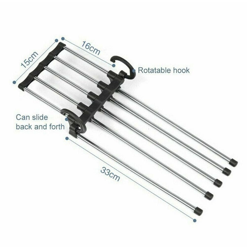 5 Clothes Hangers for Pants with Connection Hook, Black — image 5