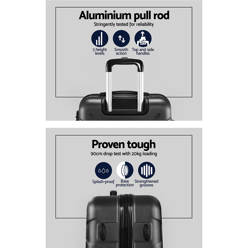 Wanderlite 3Set 20-24-28 Inch Luggage with TSA Lock Spinner Carry On Hard Shell Travel Suitcase Luggage Case Black โ image 4