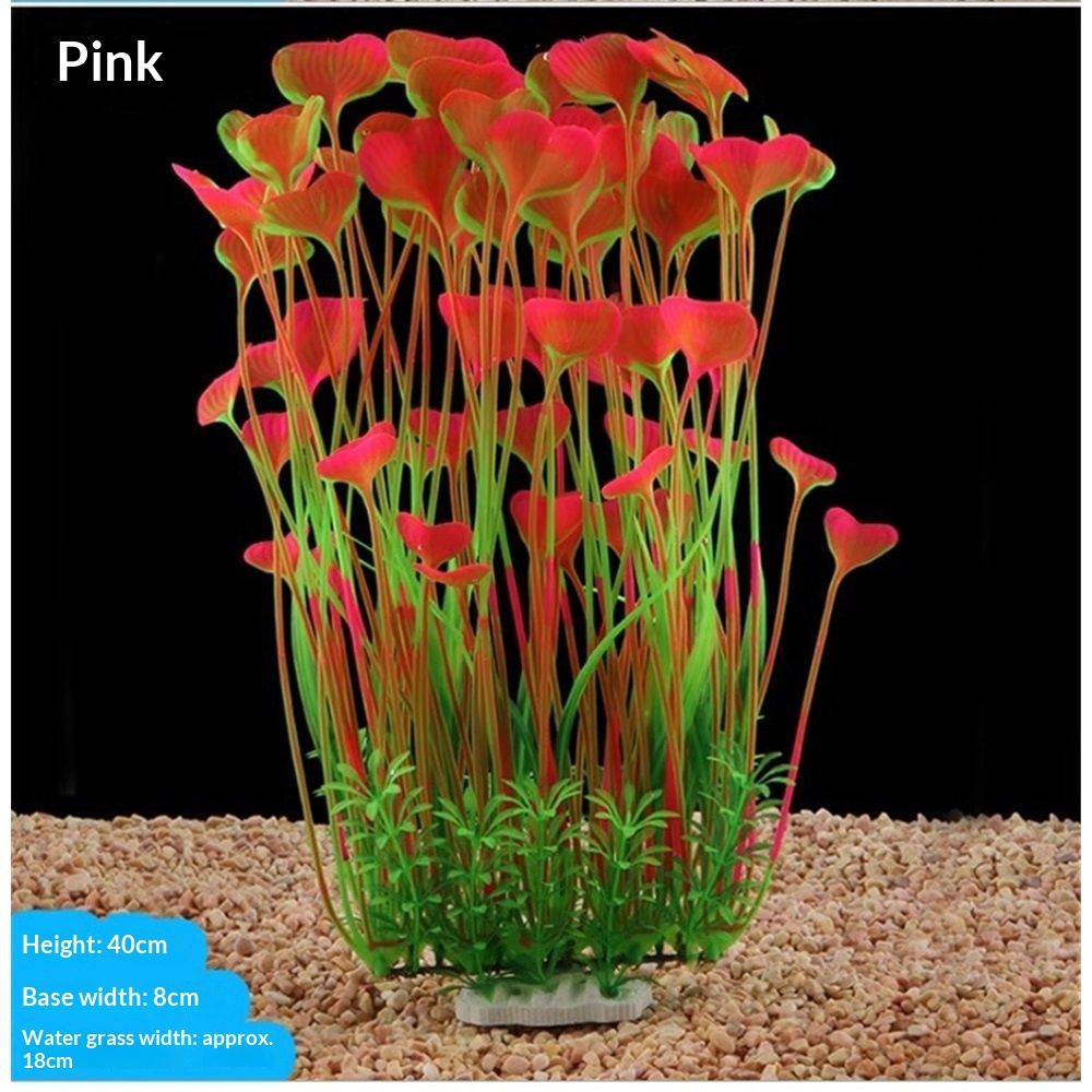 2pcs Grass Aquarium Fish Tank Landscape Plastic Water Grass Fish Tank Decoration Fake Water Grass Simulated Water Grass Ornament (Pink ) — image 4