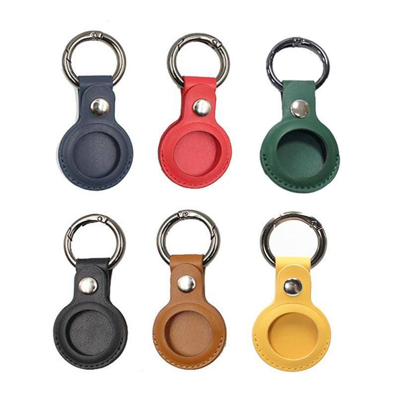 For Apple Airtag Leather Case Cover Air Tag Keychain Holder Sleeve Shell Tracker - Blue — image 3