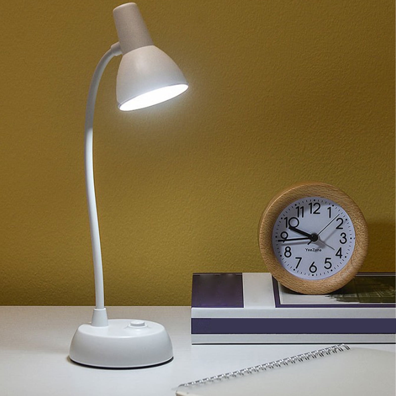 Cute Pink Desk Lamp with USB Charging Port,Dimmable LED Table Lamp for Home Office,Flexible Neck Reading Light with Auto Dimming,Power Adapter Included,LED Eye — image 2