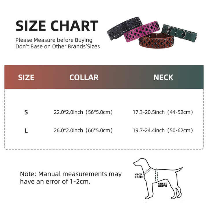 Size S Pink 1 pack Stylish PU Leather Dog Collar with Spikes - Adjustable, Durable & Comfortable for Medium to Large Breeds — image 5