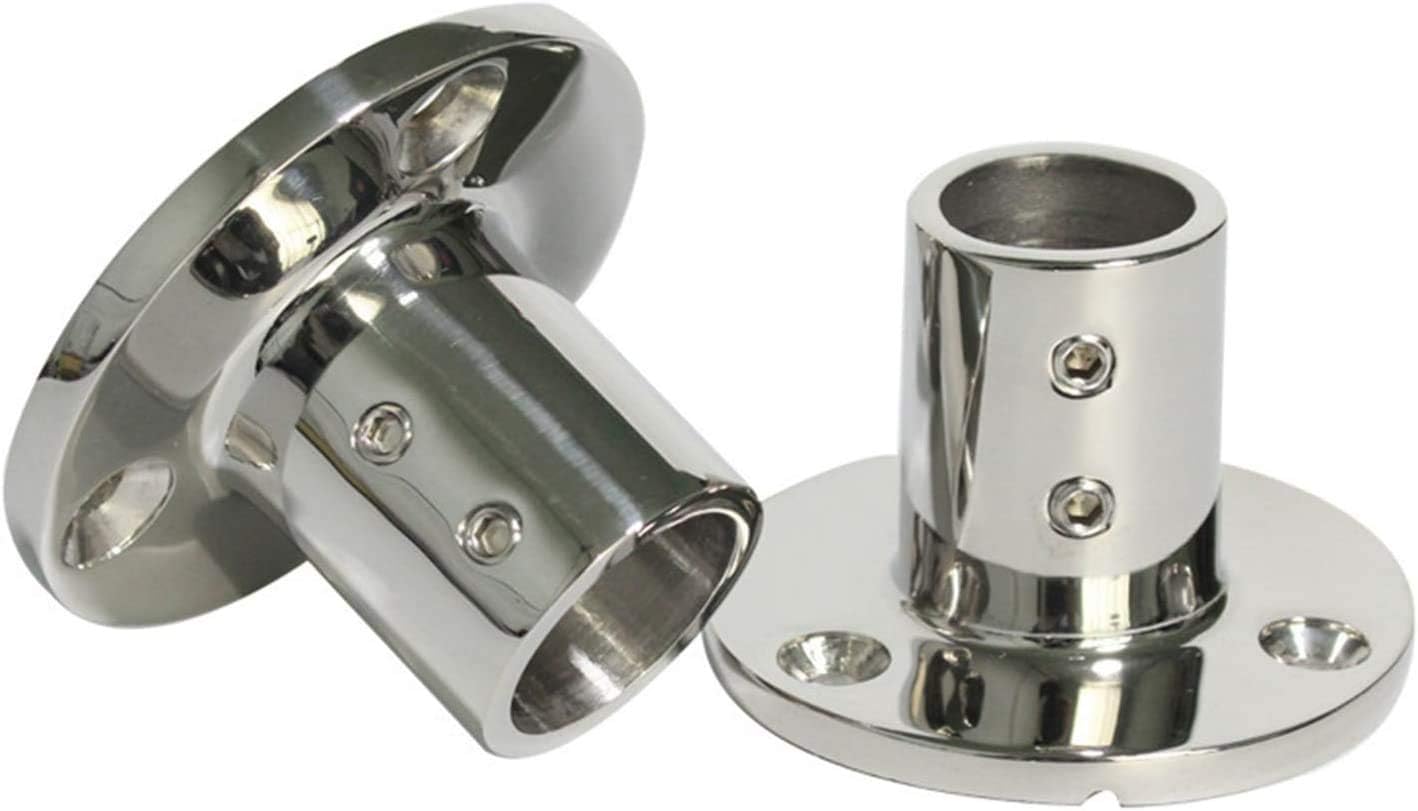 Stainless Steel Boat Round Base Handrail Fittings 90 Degree 1" — image 6