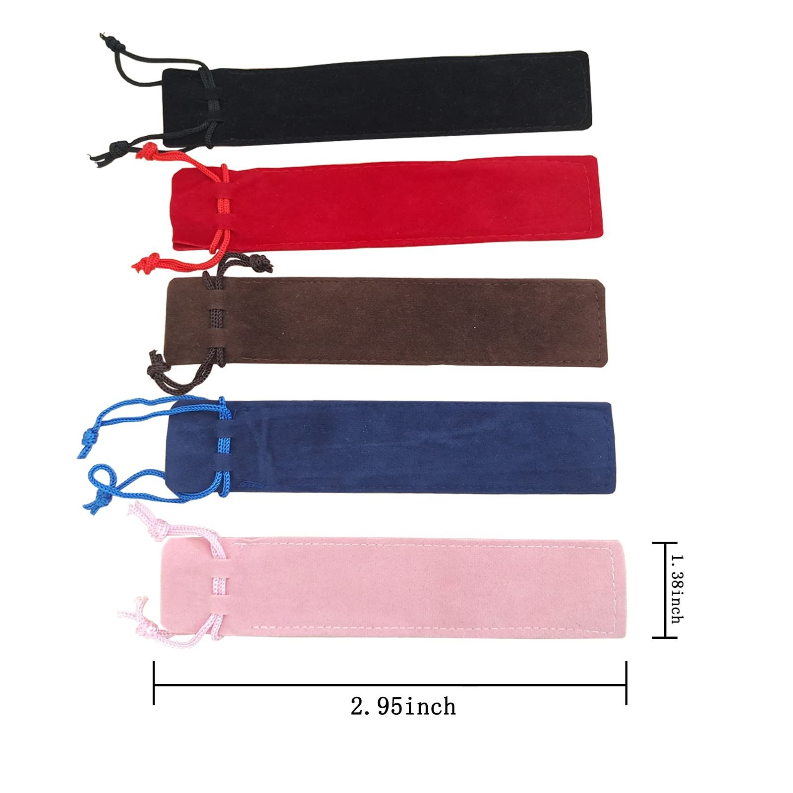 20pcs Velvet Drawstring Pen Pouch, Velvet Pen Pouch Case Pencil Bag Pen Bag/Holder Stationery bag with large capacity(Multicolor) — image 2