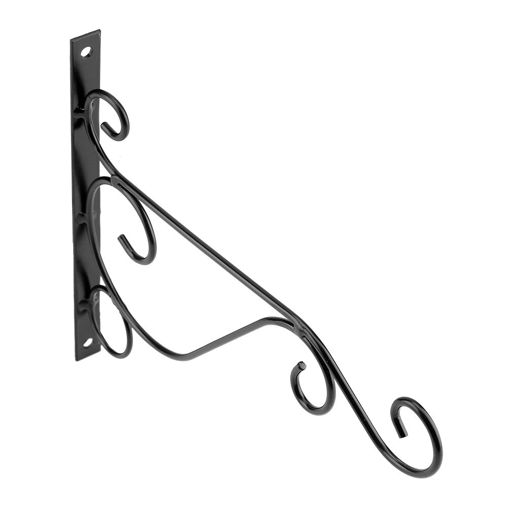 Iron Plant Hanger Wall Hanging Bracket Flower Hook for Home Garden Decoration 30 × 21cm(Black) — image 4