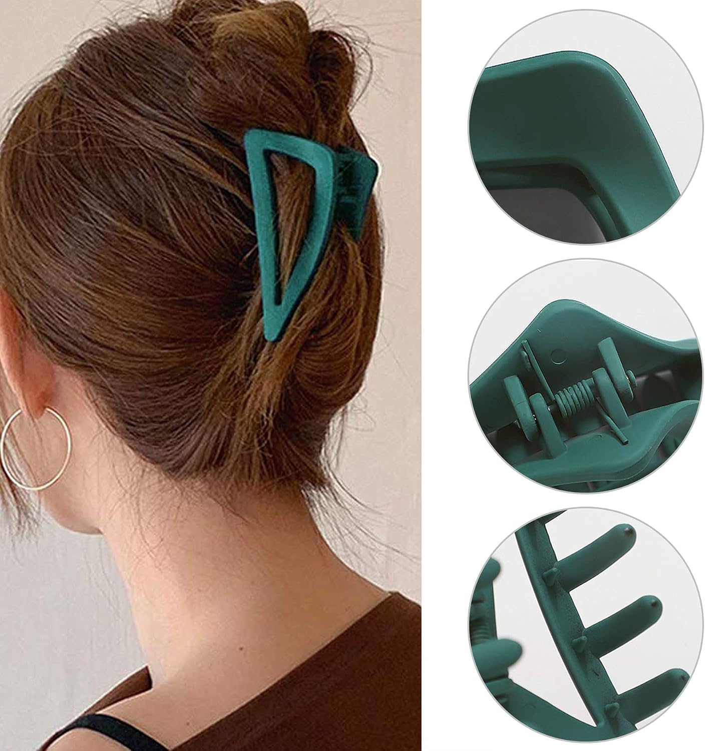 Hair Claw Clips Girls Women Nonslip French Matte Claw Clip for Thin Hair Curly Straight Long Hair - 6 Packs / Set — image 3