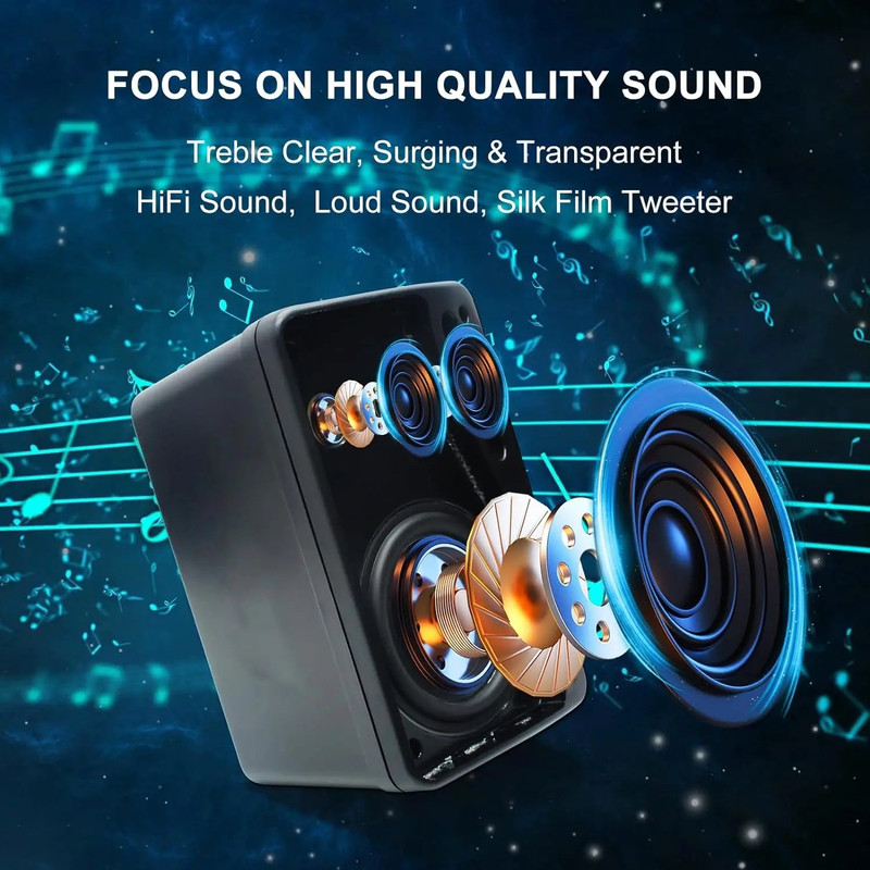 3-Way Waterproof Wall Mount Speakers Black — image 5