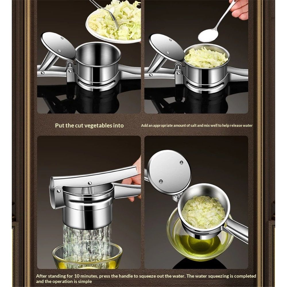 Potato Ricer Stainless Steel Masher, Large Capacity Potato Masher Kitchen Tool for Potatoes, Fruits, Vegetables and Baby Food, Juicer, Vegetable Strainer with — image 3