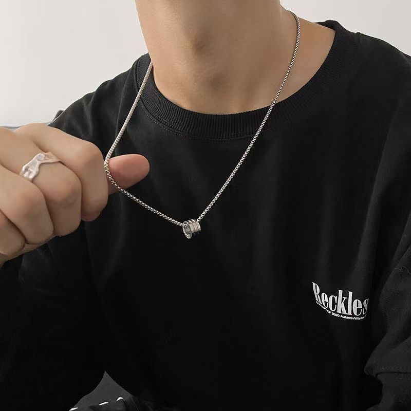 Titanium Steel Necklace Small Waist Pendant Unisex Small waist. 60cm titanium steel chain โ image 3