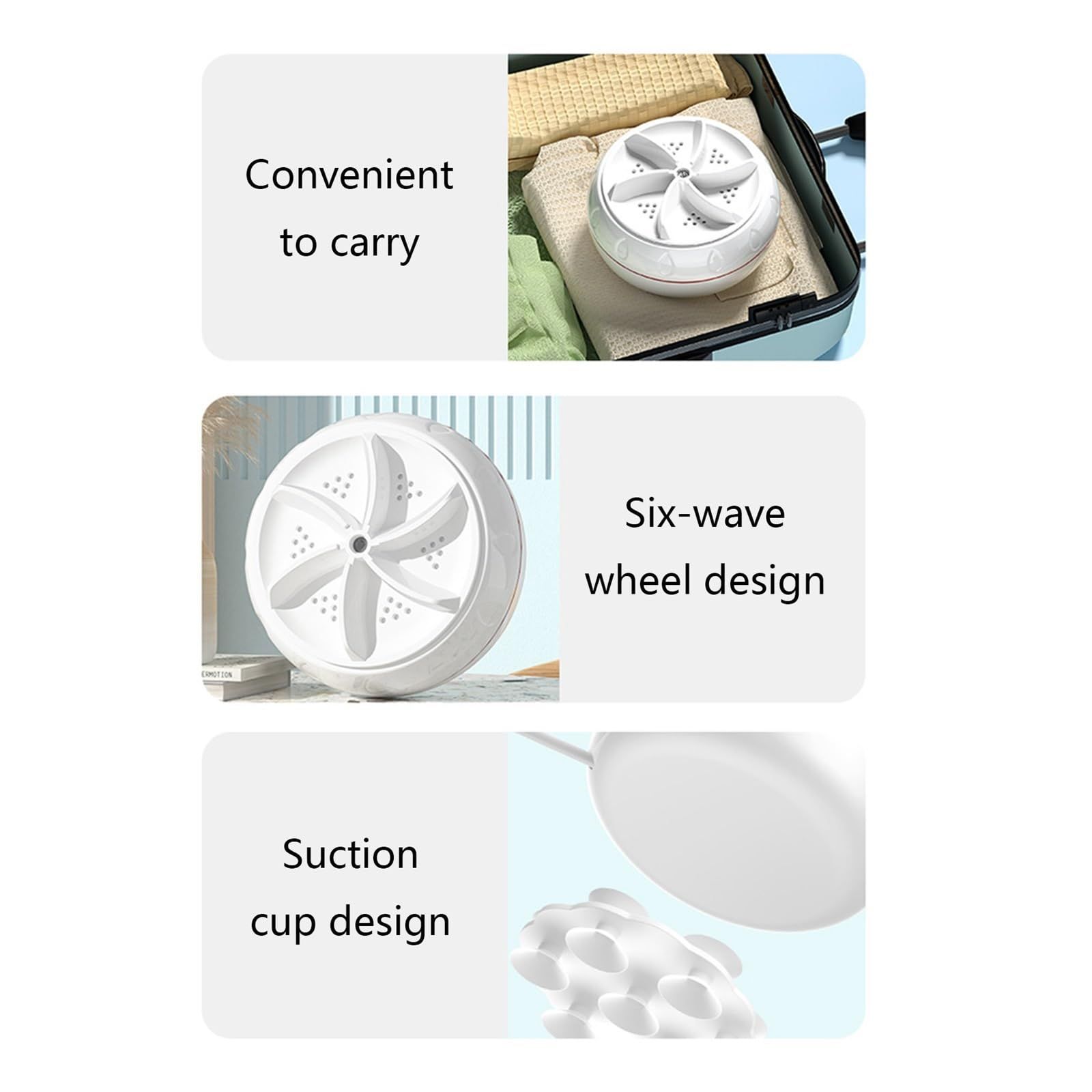 Compatible for Mini Washing ,Machine Portable Drop-in Washers ,Ultrasonic Washing Machine ,Underwear Socks Cleaner — image 3