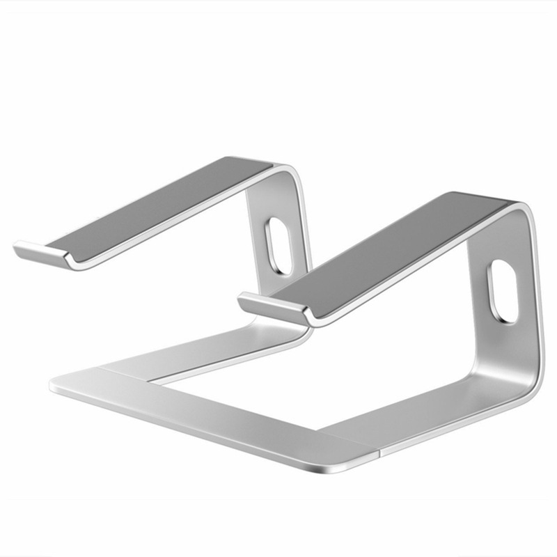 Adjustable Aluminium Laptop Stand, Portable Ergonomic Riser for 10 to 14 Inch Notebooks, Laptops and Tablets, Silver