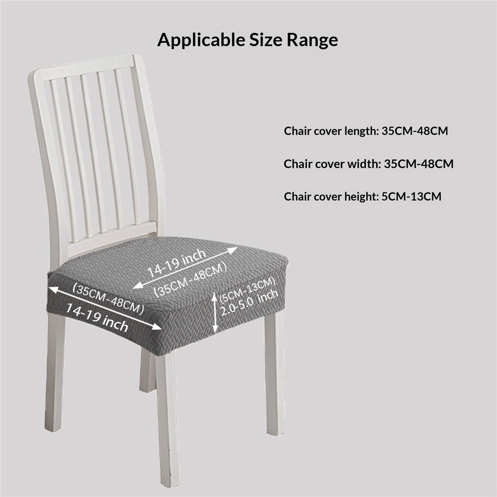 Waterproof Seat Covers for Dining Room Chairs Set of 4, Stretch Jacquard Removable Washable Chair Seat Slipcovers Protector, No Rear Covers, light gray(Only — image 4