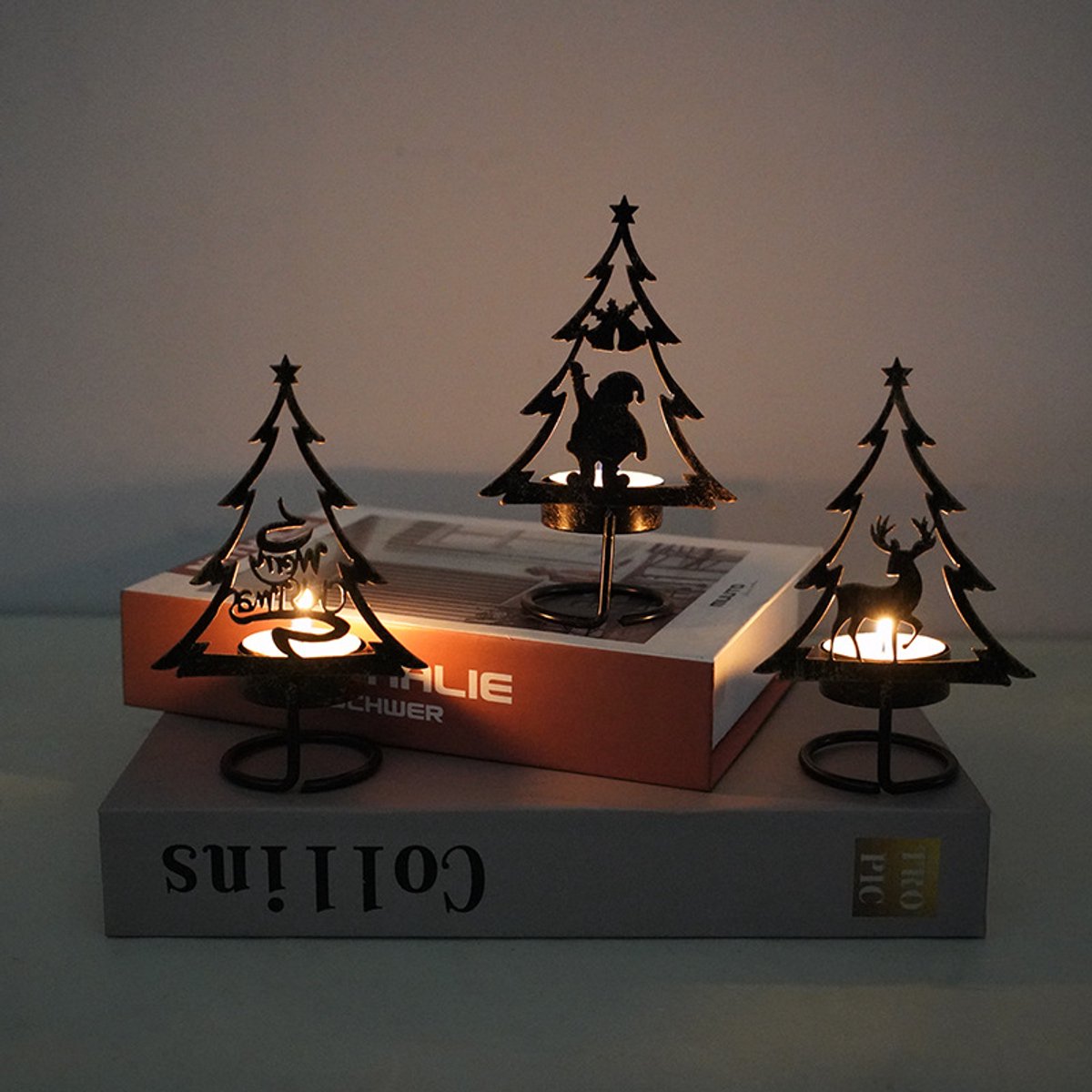 Candle Holder - Metal Candle Holder - Set of 3 - Candle Holder - Suitable for Christmas, Valentine's Day, Mother's Day, Weddings, Holidays and Home Accessories — image 2