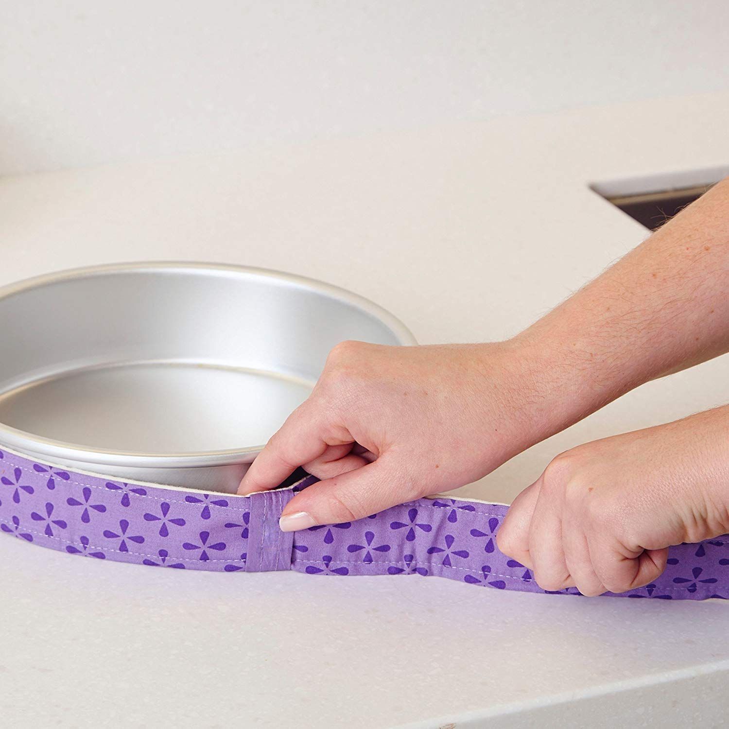 4-Piece Cake Pan Dampen Strips, Super Absorbent Thick Cotton Strips for Baking, Cake Leveler and Baking Supplies β image 4