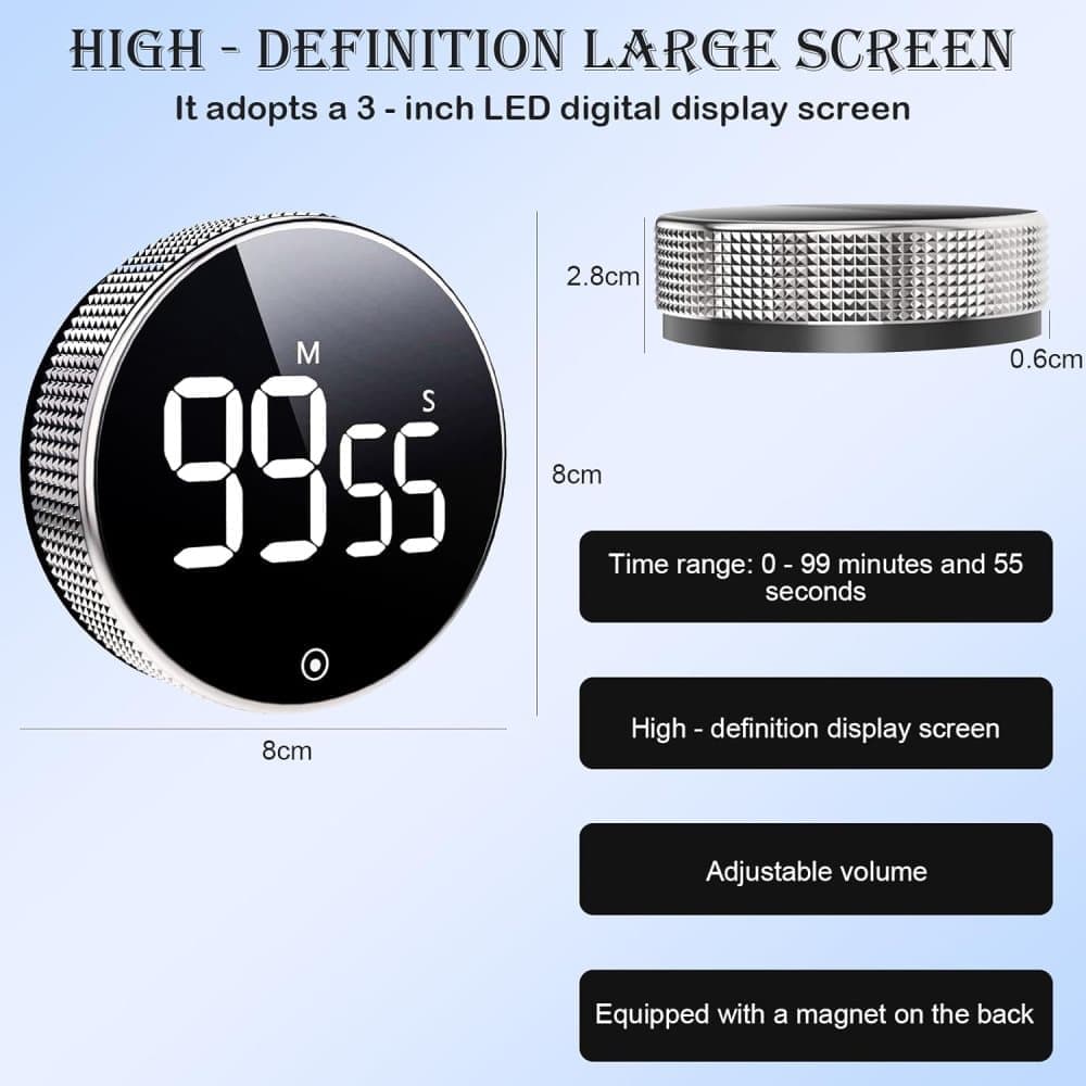 Digital Timer with Magnet and LED Display, Compatible with Kitchen Appliances — image 2