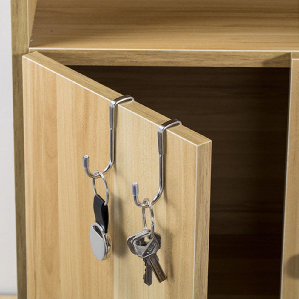 5pcs 304 Stainless Steel Cupboard Drawer Dual Hook Cabinet Hanger Towel Hooks Over Door Hooks for Clothes Hangers โ image 5