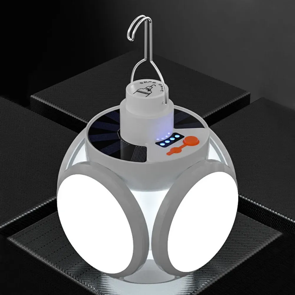 Outdoor Hiking Tent LED Solar Football Bulb Spotlights USB DC Rechargeable Portable Lantern Flashlight โ image 2