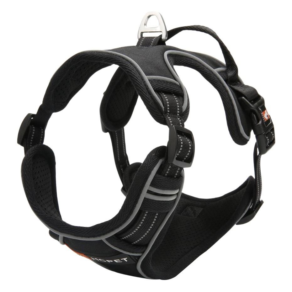 HCPET Dog Vest Harness Reflective Nylon Black XL (Bust 72-100cm) โ image 2