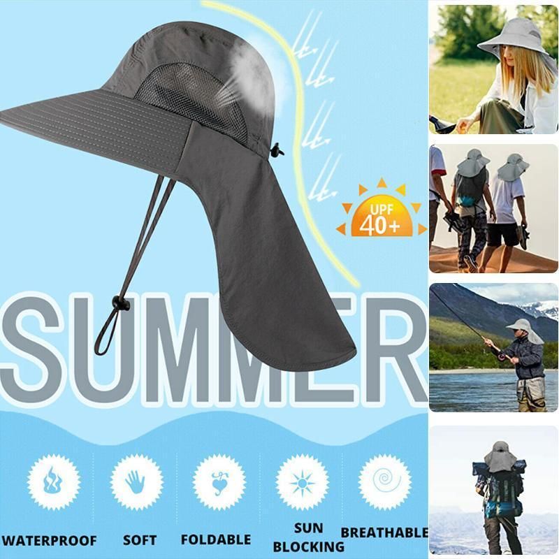 1x Neck Flap Cap Unisex Outdoor Sport Fishing Hat Sun Protection Wide Brim Cover - Purple โ image 4