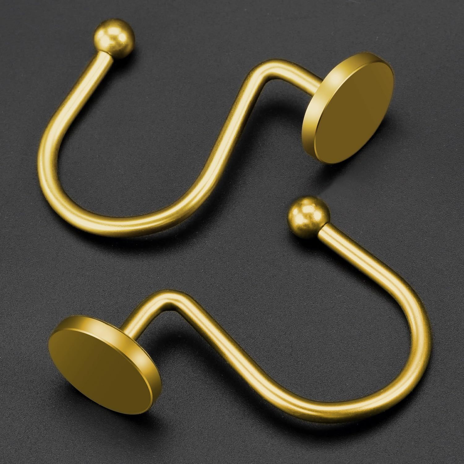 12 Piece Stainless Steel S Shaped Shower Curtain Hooks Gold — image 3