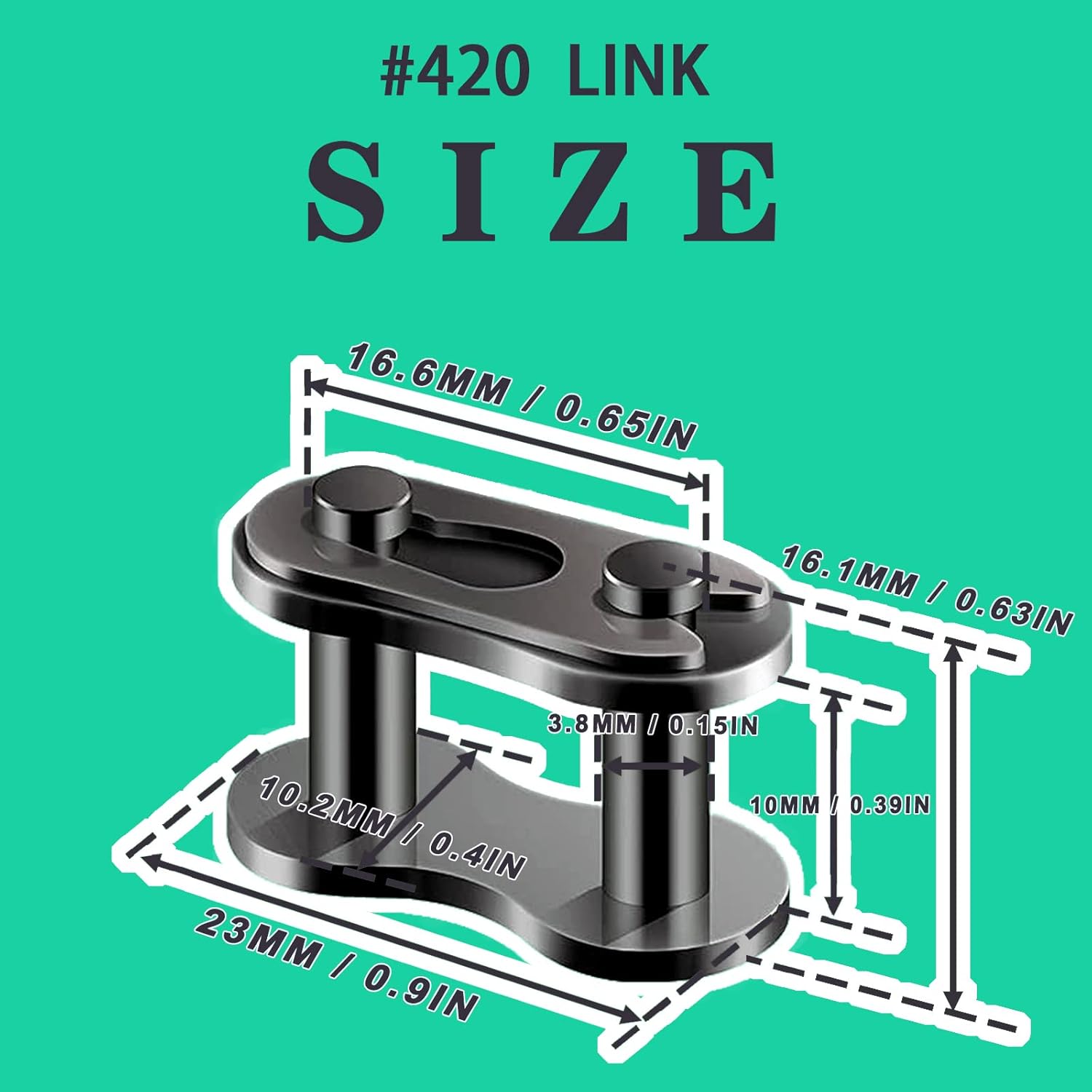#420 Chain Master Link Carbon Steel Heavy Duty for 50cc 70cc 90cc 110cc 125cc Dirt Bike Quad Buggy Mini Bike Pit ATV Scooter 8pcs — image 2