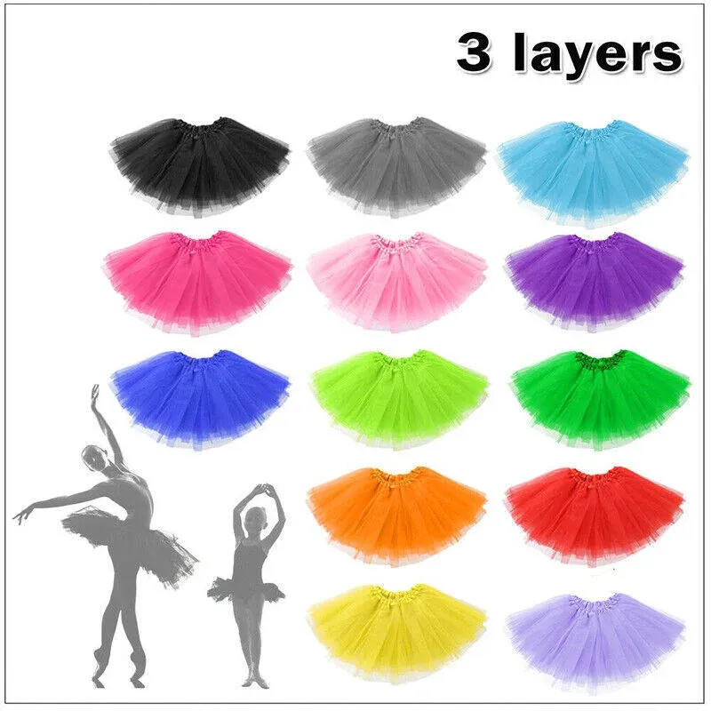 Girls Tutu Skirt Princess Dressup Party Costume Ballet Dancewear - Red — image 3