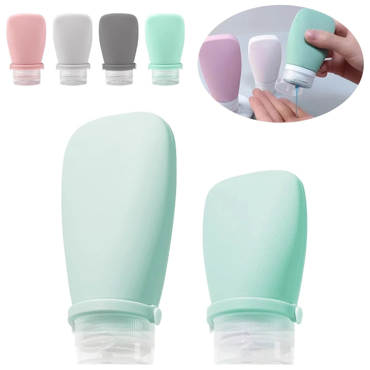 Travel-Friendly Silicone Dispensing Bottle Set for Toiletries, Leak-Proof Refillable Containers for Shampoo, Conditioner, Lotion, and Skincare – Lightweight — image 3