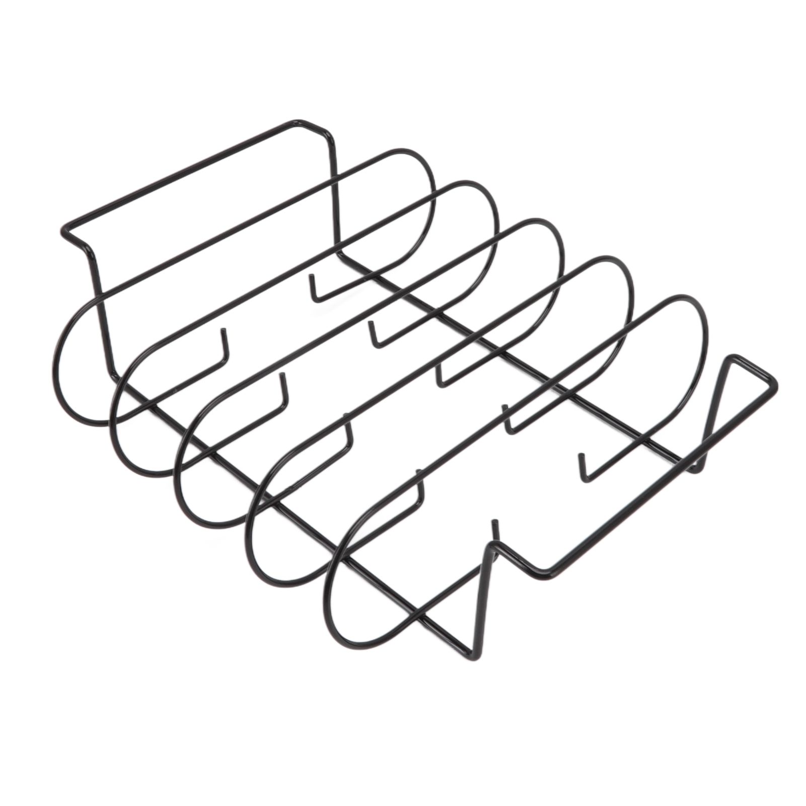 Rib Rack Iron Roasting Stand for Smoking and Grilling Holds Up to 4 Ribs for Outdoor BBQ Accessories — image 4