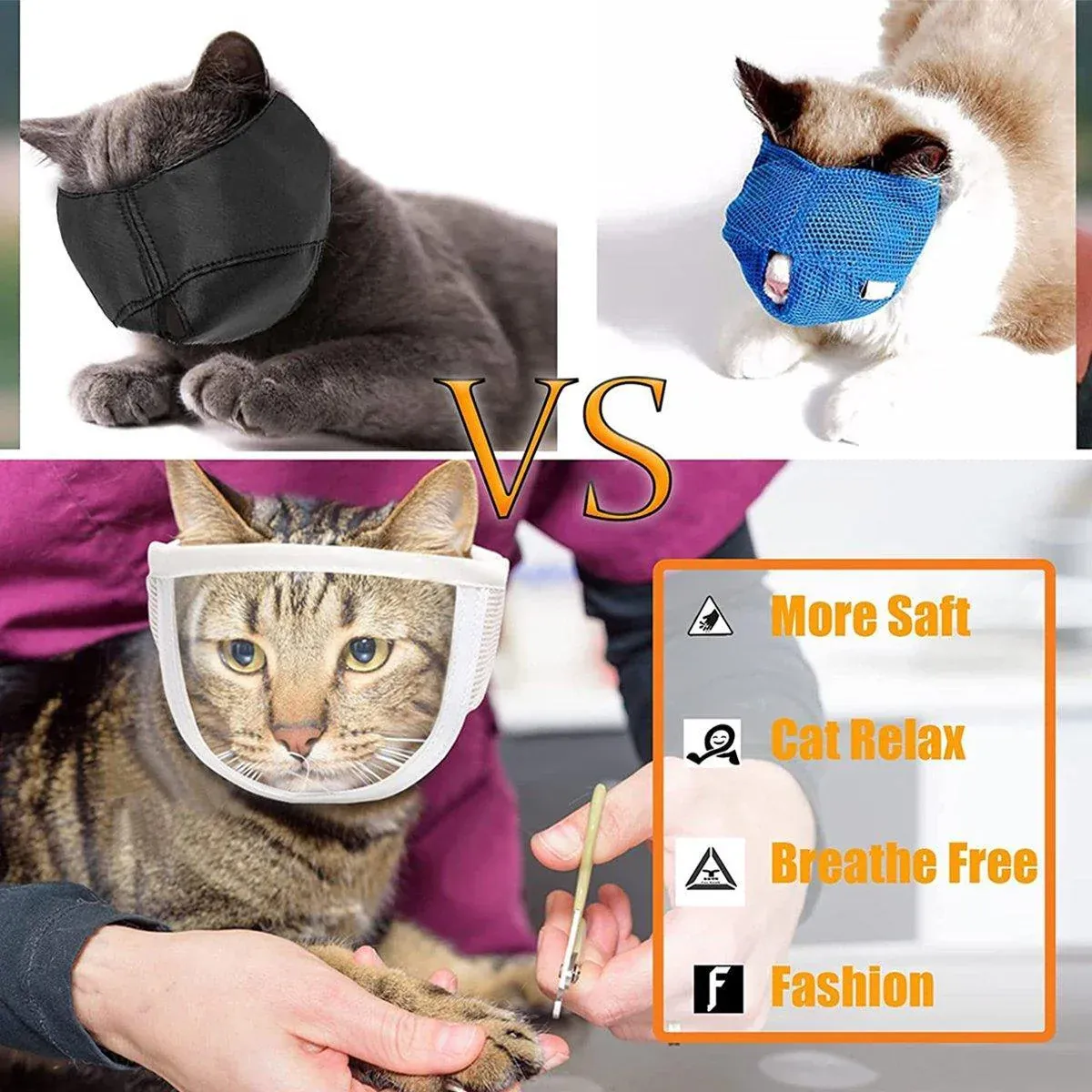 Breathable Pet Headgear Clear Cat Dog Mask Anti Bite Scratch Protective Gear - S — image 4