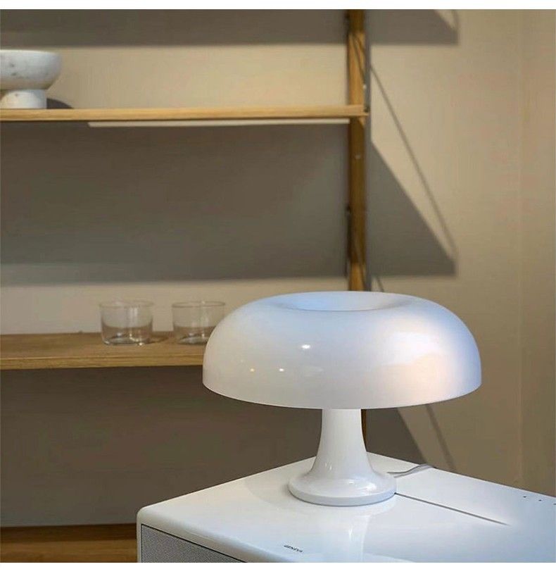 Retro Mushroom Lamp for Room Aesthetic Modern Lighting for Bedroom | Cool Retro Living Room Decor (White) — image 5
