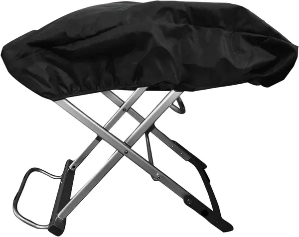 Compact Grill Cover Adjustable Elastic Hem 210D Oxford Fabric for Outdoor Gas Charcoal Grills Black 100 × 47 × 25 cm