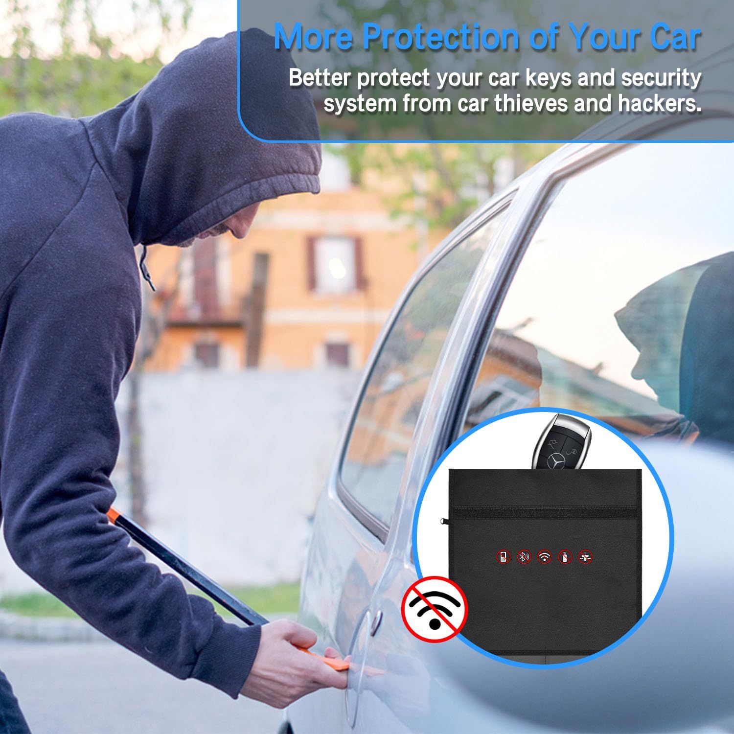RFID Signal Blocking Bag Shielding Cage Pouch Wallet Case for Cell Phone Privacy Protection, Anti-Spying Pouch (Large) — image 5