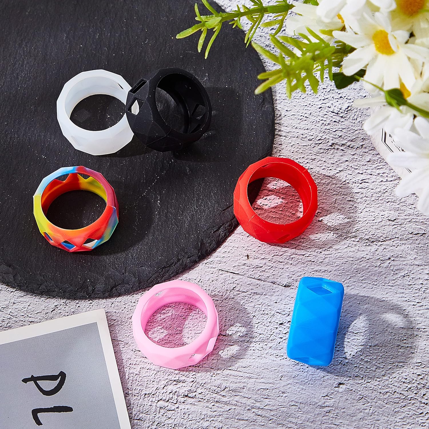 Amylove 6 Pieces Silicone Anti Slip Ring Non Skid Band Ring Soft Protection Sleeve 25 x 17 mm โ image 4