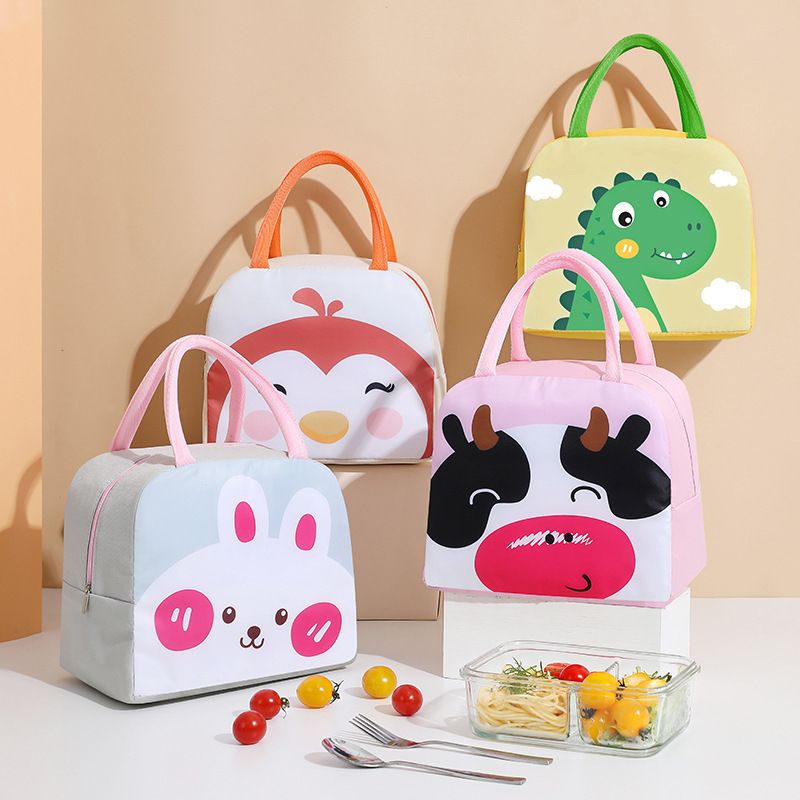Youwang Kids Insulated Lunch Bag Oxford Cloth Waterproof Beige Penguin โ image 3