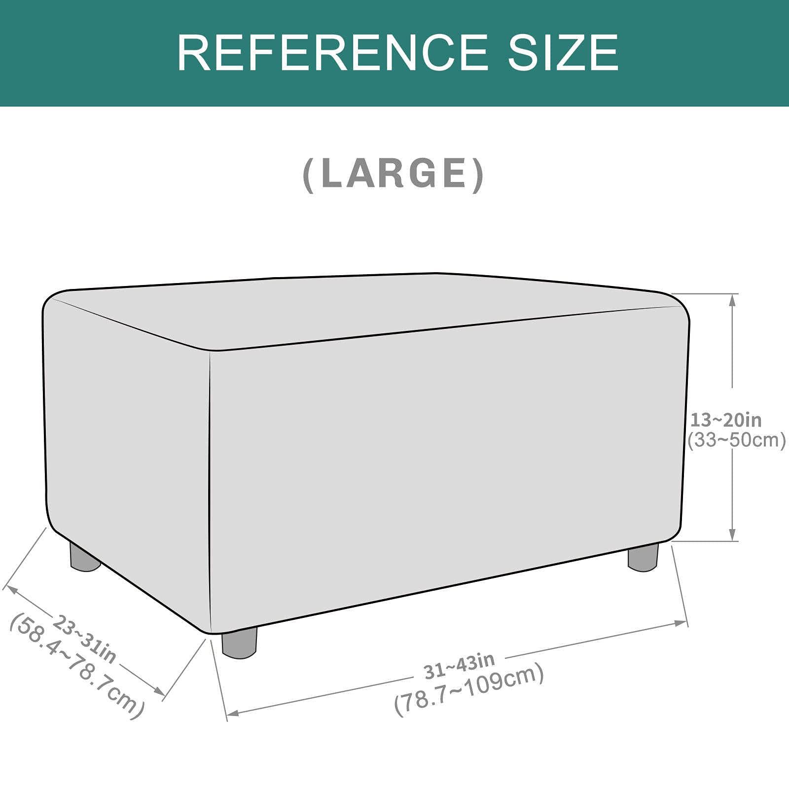 Rectangle Stretch Folding Storage Stool Protector Covers with Elastic Bottom for Living Room-(L, Camel) โ image 5