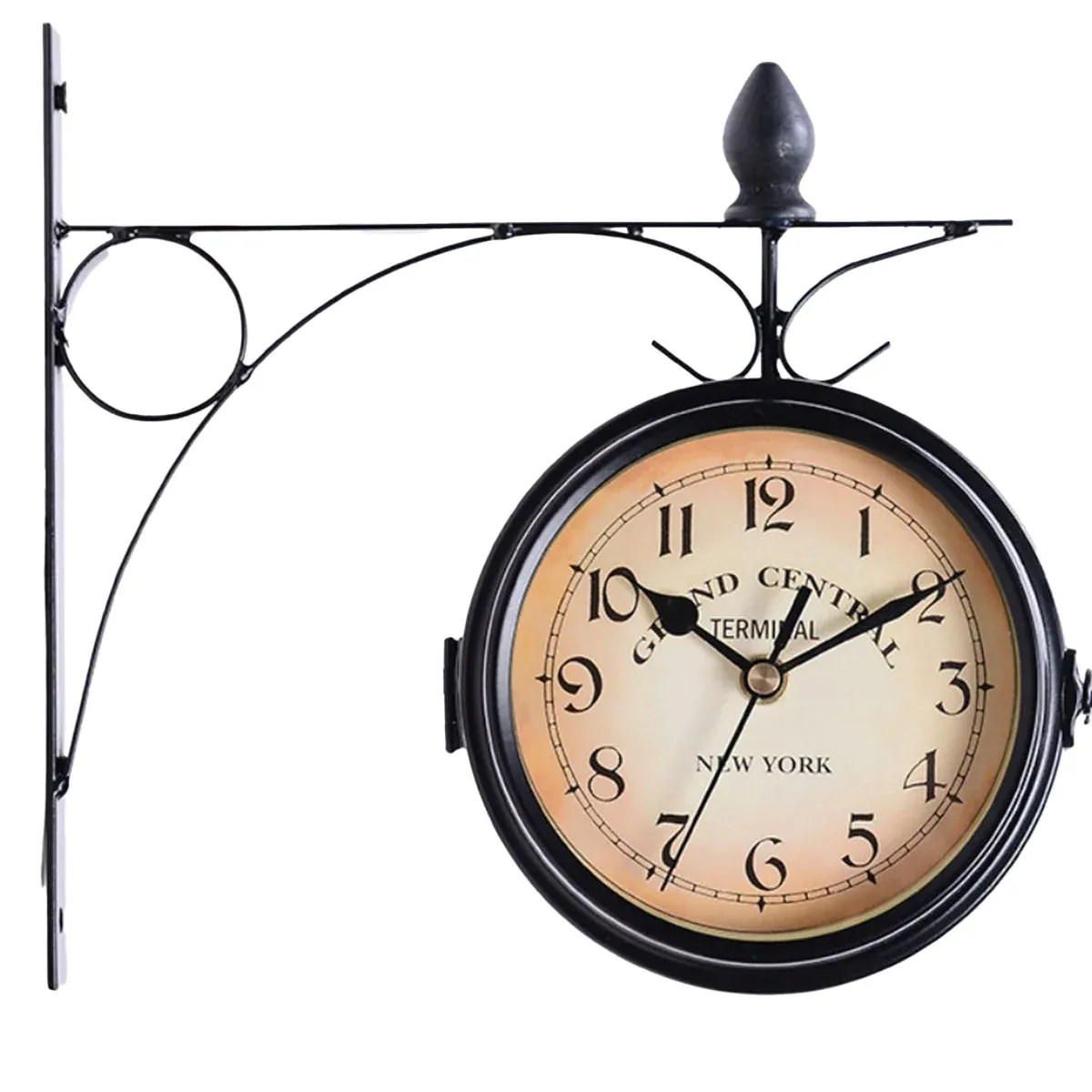 Vintage Outdoor Bracket Clock Garden Station Wall Clock Double Sided Clock — image 2