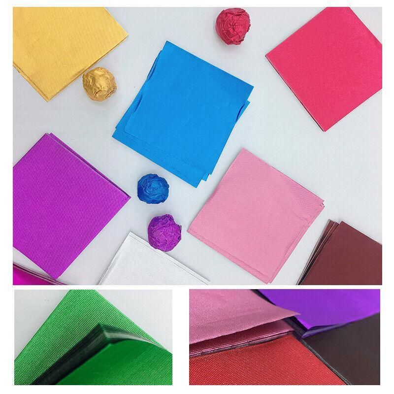 100Pcs Aluminium Foil Chocolate Wrappers 20cm Squares - Green/Gloss โ image 4